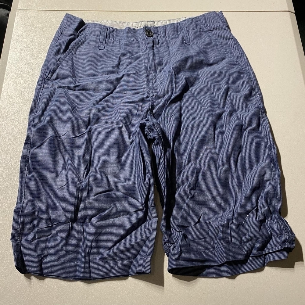 Calvin Klein Blue Horizontal Striped Chino Shorts Women's Size 20 Modest Summer